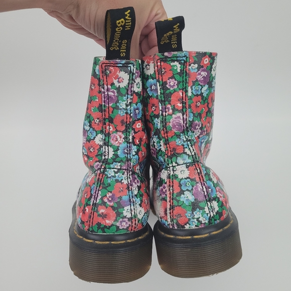 Dr. Martens 1460 Pascal Black Wild Poppy Boot - Picture 7 of 11